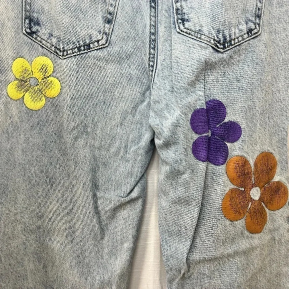 PacSun Light Blue Flower Graphic Boyfriend Jeans size 25 - Picture 10 of 15